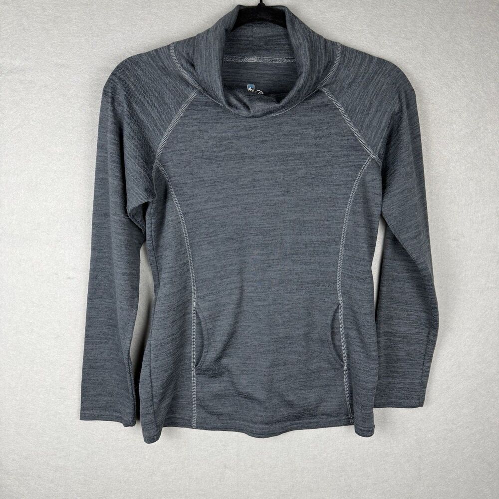 Kuhl Lea Funnel Cowl Neck Pullover Sweater Kangaroo‎ Pocket Womens Lg Gorpcore